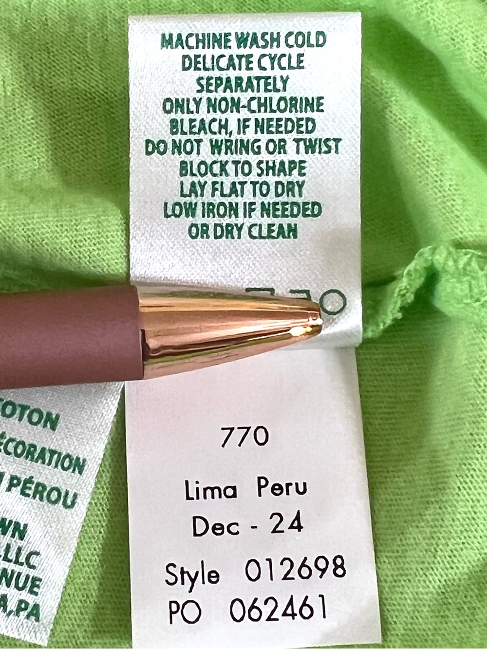 NWOT- Lilly Pulitzer Lime Green Etta V- Neck Tee. - Picture 10 of 10